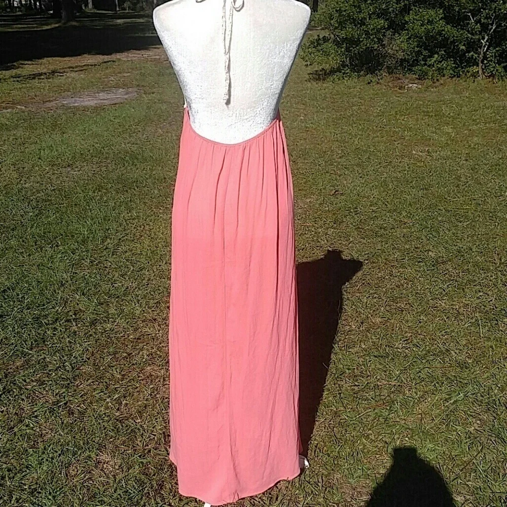 Flying Tomato Halter Crochet Bodice Maxi Dress M